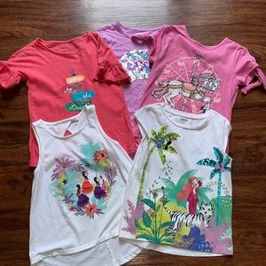 5 girls shirts size various brands